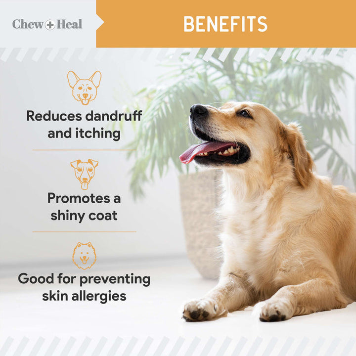 Wild-Caught Omega Skin + Coat Softgels Made with Wild-Caught Fish Oil Supplement for Dogs & Cats