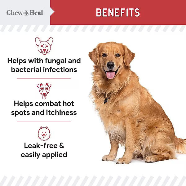 Chew + Heal Antibacterial & Antifungal Chlorhexidine & Ketoconazole Dog & Cat Grooming Wipes