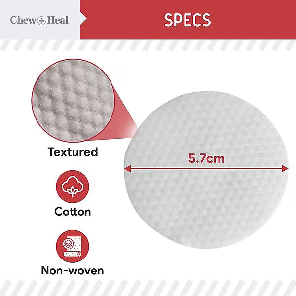 Chew + Heal Antibacterial & Antifungal Chlorhexidine & Ketoconazole Dog & Cat Grooming Wipes