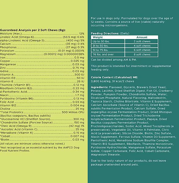 Chew + Heal Essential 12-in-1 Multivitamin Soft Chews for Dogs, 60 count