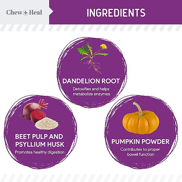 Chew + Heal Stop The Scoot Anal Glands Powder Supplement for Dogs