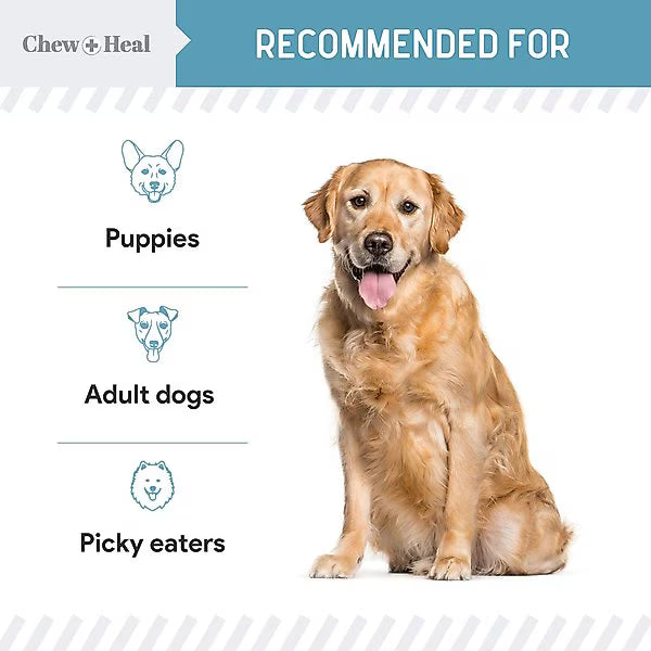 Chew + Heal Daily 12-in-1 Multivitamin, Multifunctional Wellness Powder Supplement for Dogs