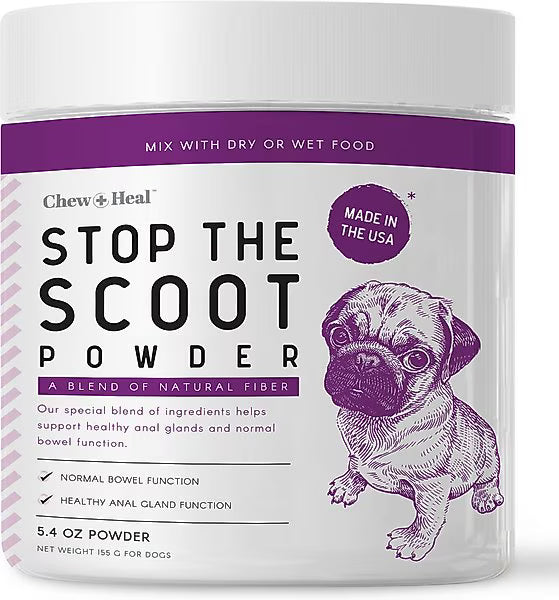 Chew + Heal Stop The Scoot Anal Glands Powder Supplement for Dogs
