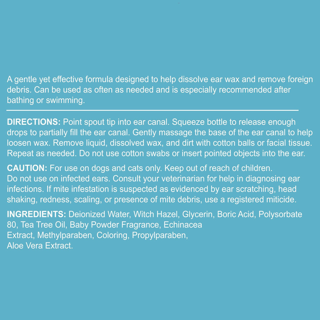 Fresh Scent, Soothing Aloe, Witch Hazel & Tea Tree Oil Dog Ear Cleaner 4oz