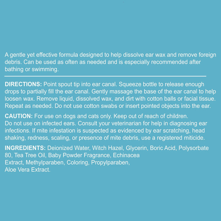 Fresh Scent, Soothing Aloe, Witch Hazel & Tea Tree Oil Dog Ear Cleaner 4oz