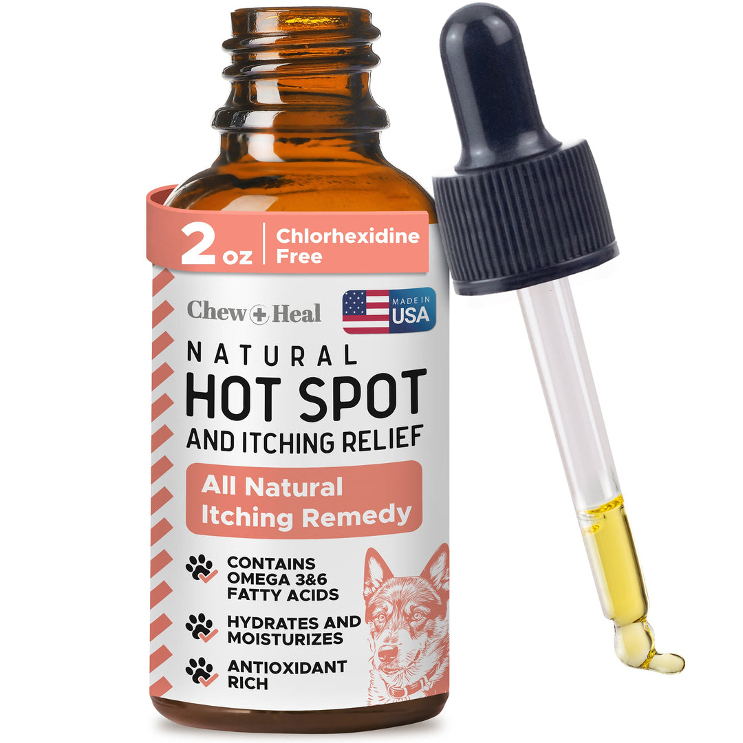 Chew + Heal Natural Hot Spot Relief Topical Liquid for Dogs, 2-fl oz bottle