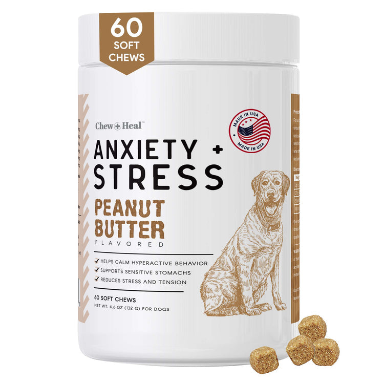 Anxiety + Stress Peanut Butter Flavored Soft Chew Calming Dog Supplement
