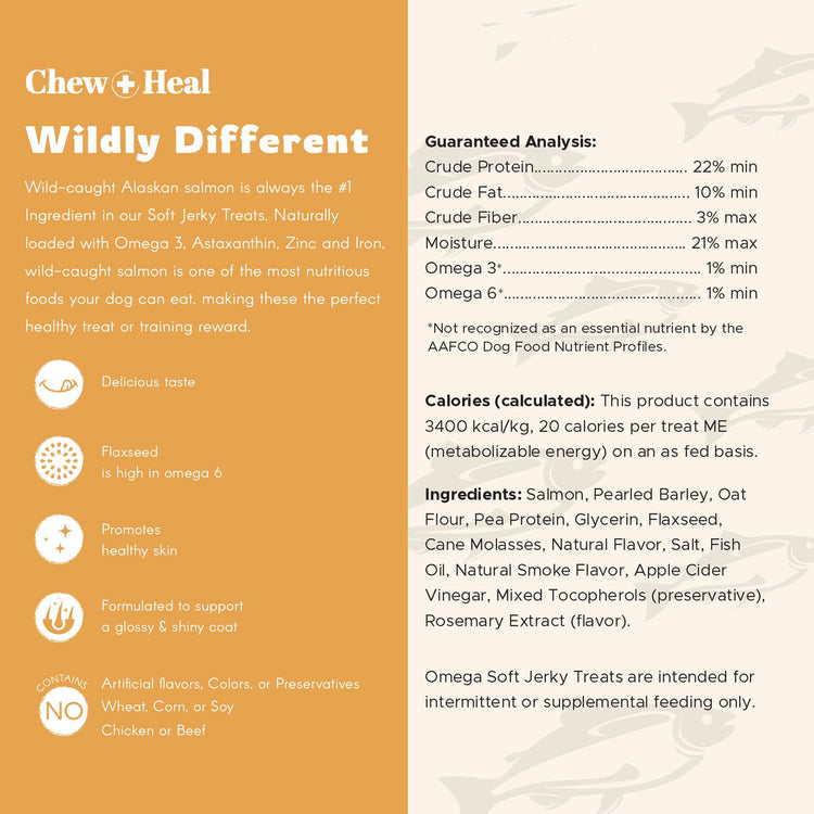 Wild Alaskan Omega Skin + Coat Salmon Soft Jerky Dog Treats