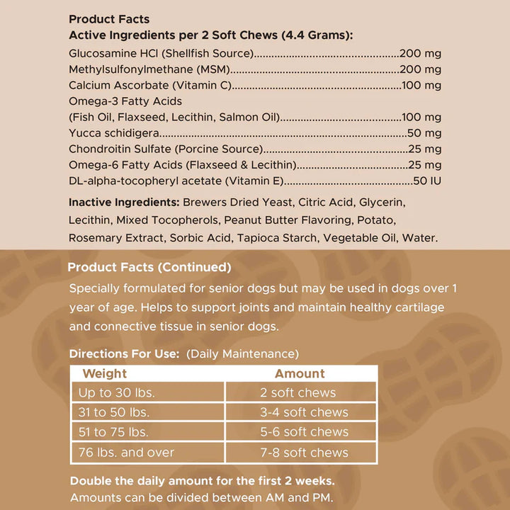 Hip & Joint Mobility Peanut Butter Flavored Soft Chew Senior Dog Supplement Regular price