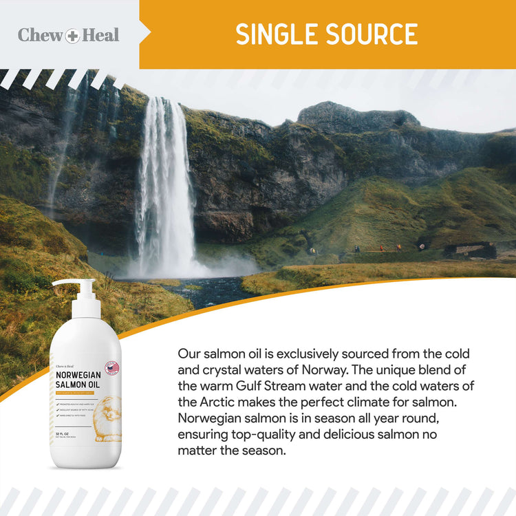 Norwegian Salmon Oil Skin & Coat Supplement for Dogs & Cats(8oz)