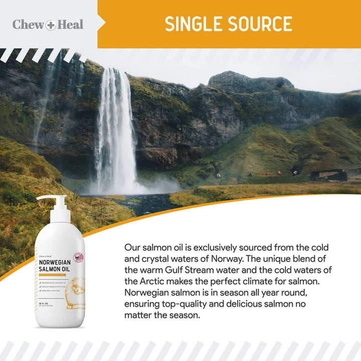 Norwegian Salmon Oil Skin & Coat Supplement for Dogs & Cats(8oz)