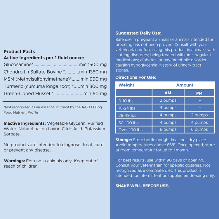 High-Potency Advanced Mobility Support Liquid Supplement for Senior Dogs