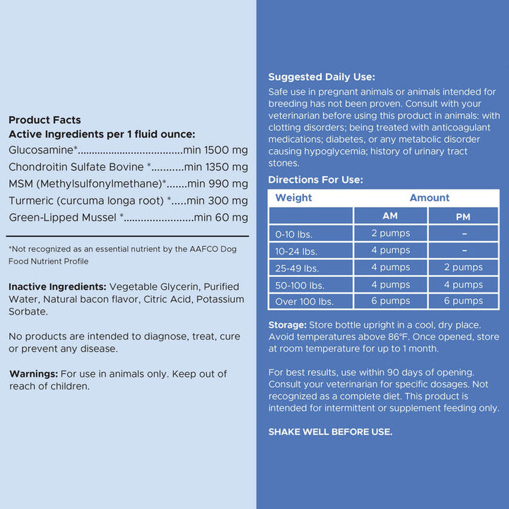 High-Potency Advanced Mobility Support Liquid Supplement for Senior Dogs