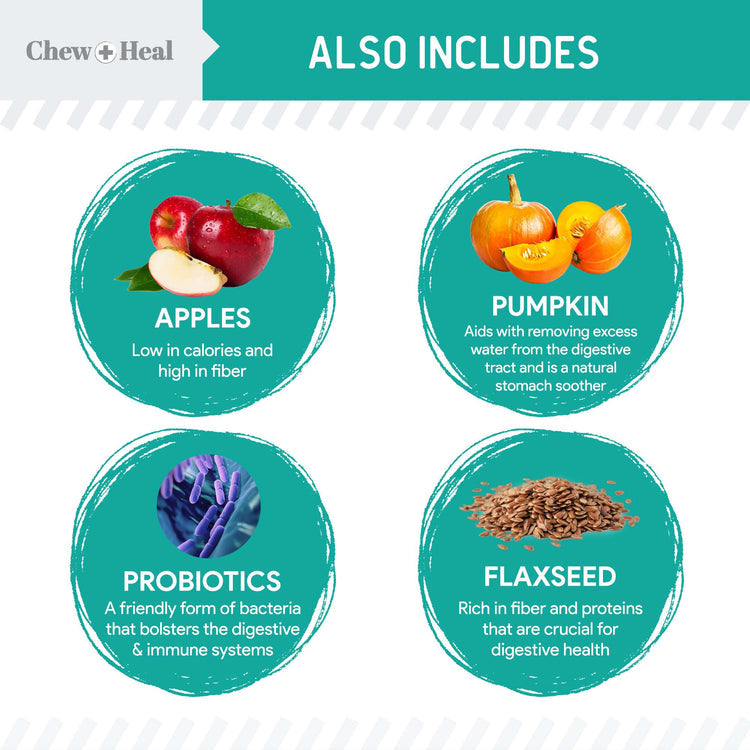 Chew + Heal Wild Alaskan Probiotics Digestive Aid Salmon Soft Jerky Dog Treats