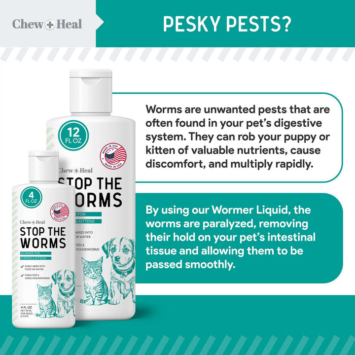 Stop The Worms Wormer for Puppies & Kittens 12oz