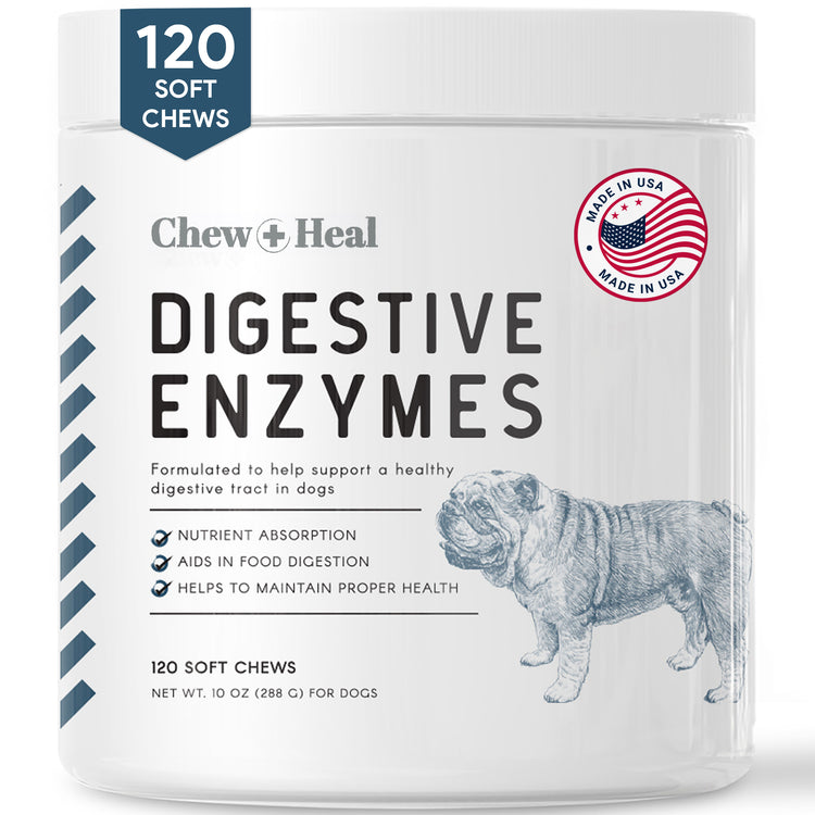Digestive Enzymes & Probiotics Supplement for Dogs 120soft Chews
