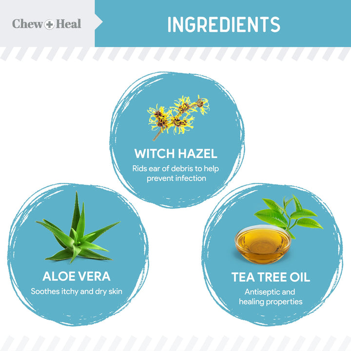 Fresh Scent, Soothing Aloe, Witch Hazel & Tea Tree Oil Dog Ear Cleaner 4oz