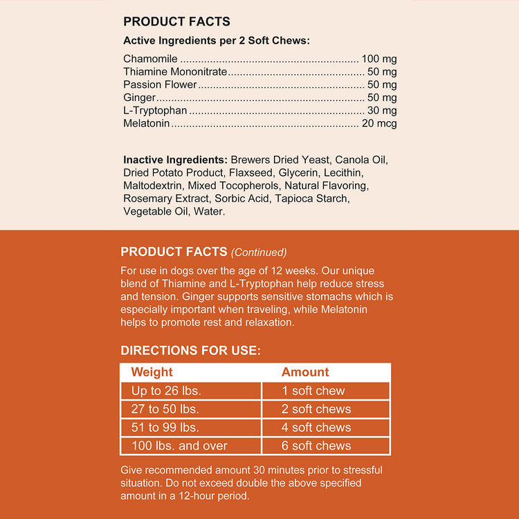 Travel-Sized Anxiety & Stress Chews Supplement for Dogs
