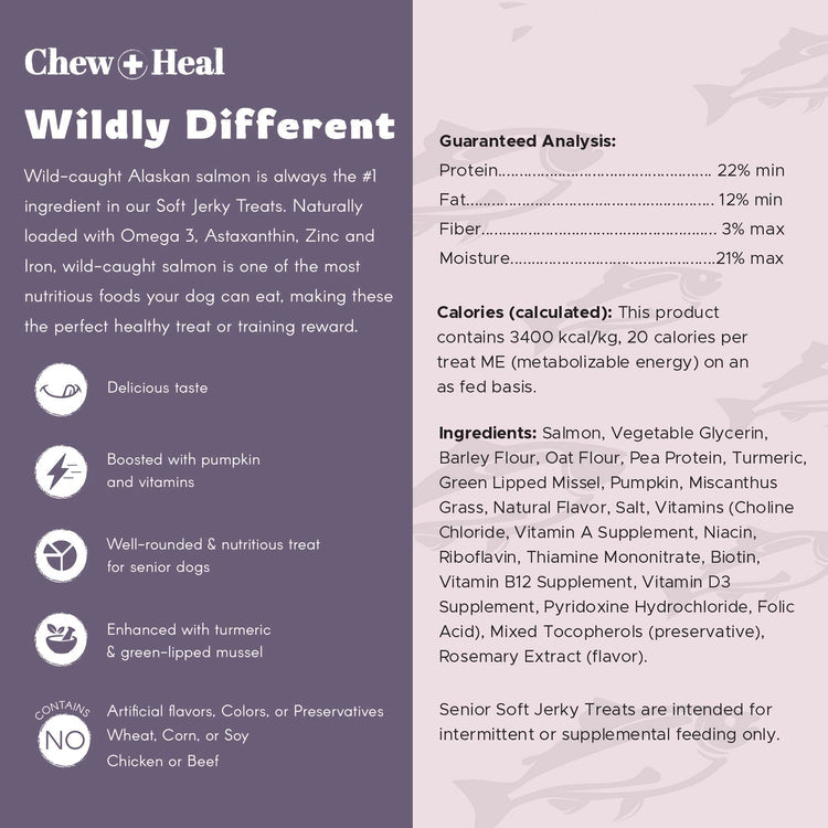 Senior Wild Alaskan Salmon Limited Ingredient Soft Jerky Dog Treats