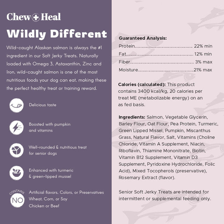 Senior Wild Alaskan Salmon Limited Ingredient Soft Jerky Dog Treats