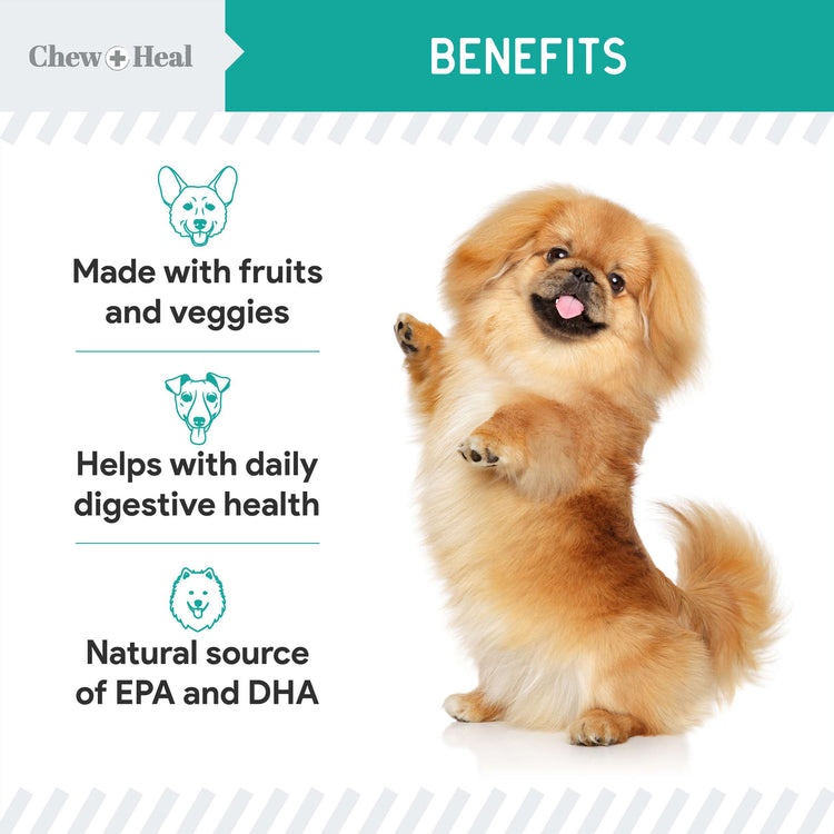 Chew + Heal Wild Alaskan Probiotics Digestive Aid Salmon Soft Jerky Dog Treats