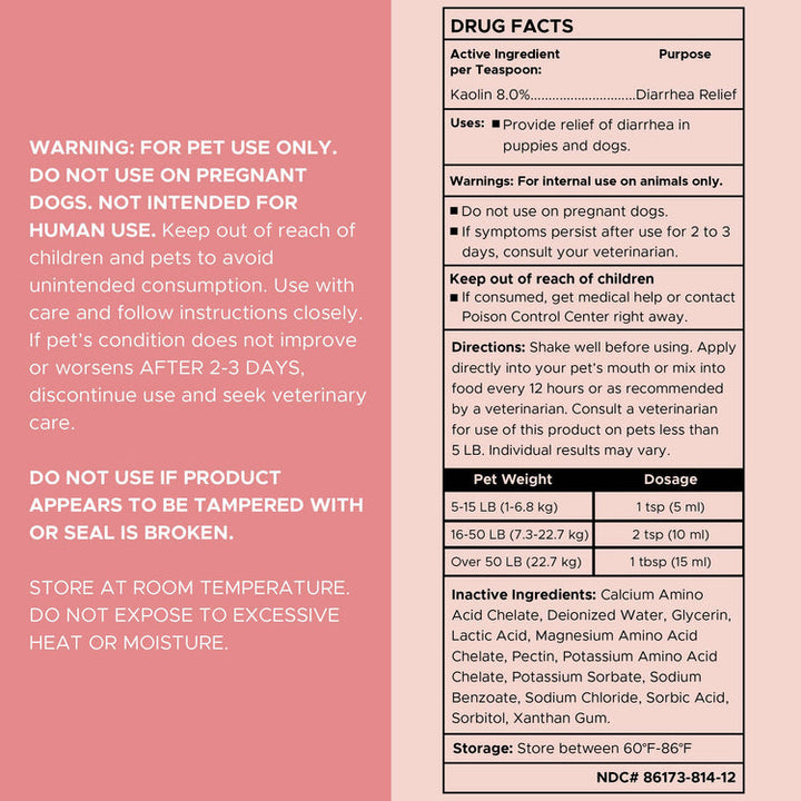 Stop The Diarrhea Liquid Digestive Aid for Dogs 12oz