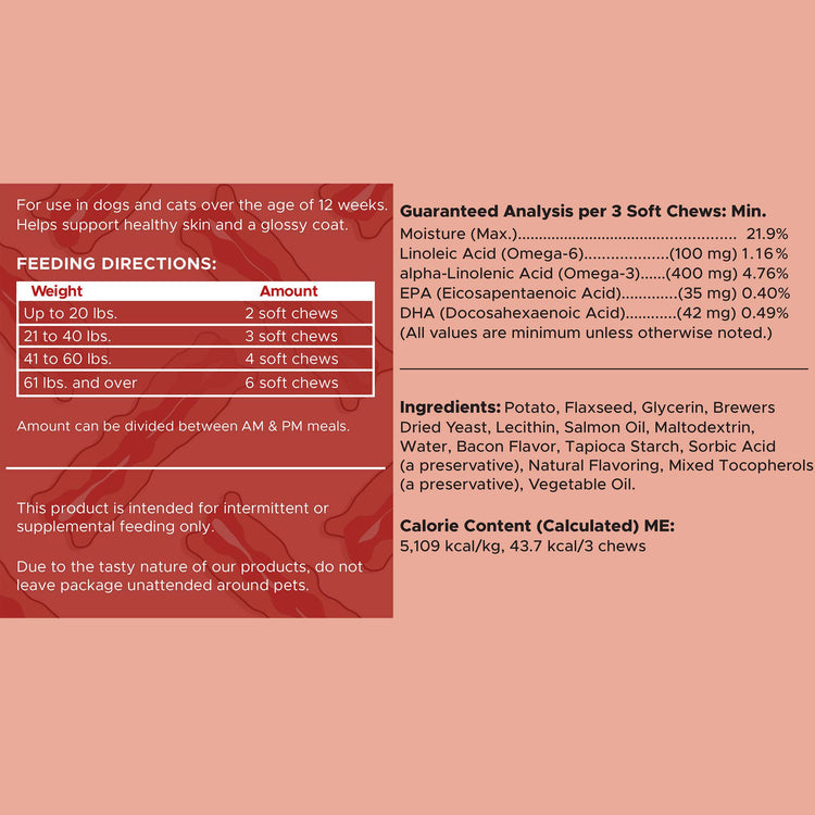 Smoked Bacon Omega Skin + Coat Supplement for Dogs