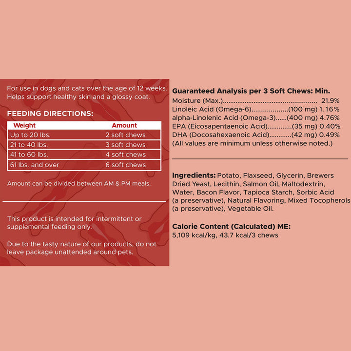 Smoked Bacon Omega Skin + Coat Supplement for Dogs