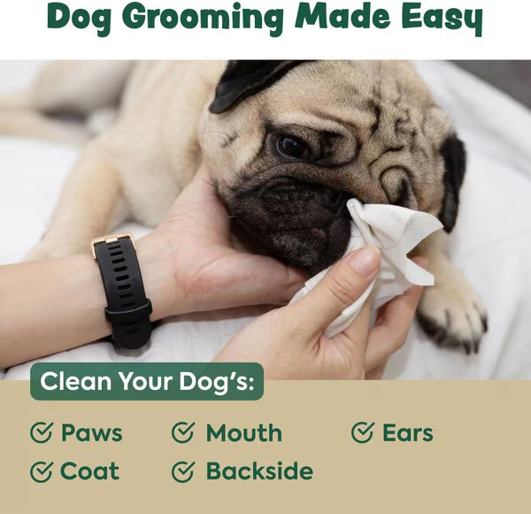 Bark & Clean Bamboo Wipes with Aloe, Shea Butter & Coconut Oil Light Lavender Scent Dog & Cat Grooming Wipes