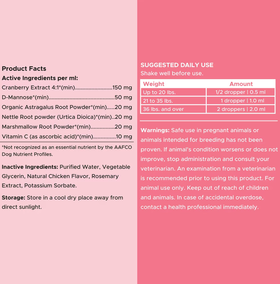 Chew + Heal Urinary + Kidney Tincture Supplement for Dogs, 2-fl oz bottle