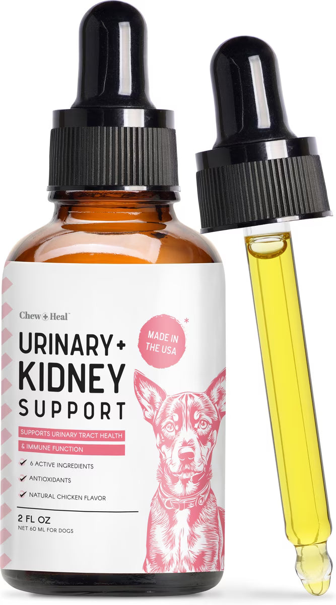 Chew + Heal Urinary + Kidney Tincture Supplement for Dogs, 2-fl oz bottle