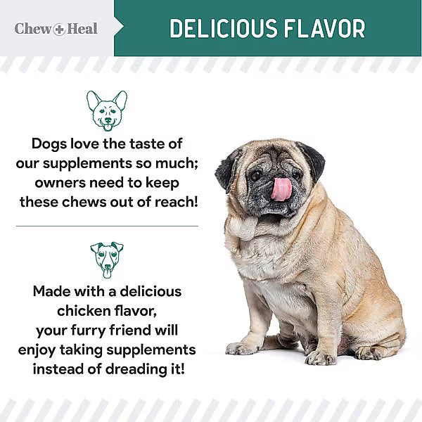 Chew + Heal Essential 12-in-1 Multivitamin Soft Chews for Dogs, 60 count