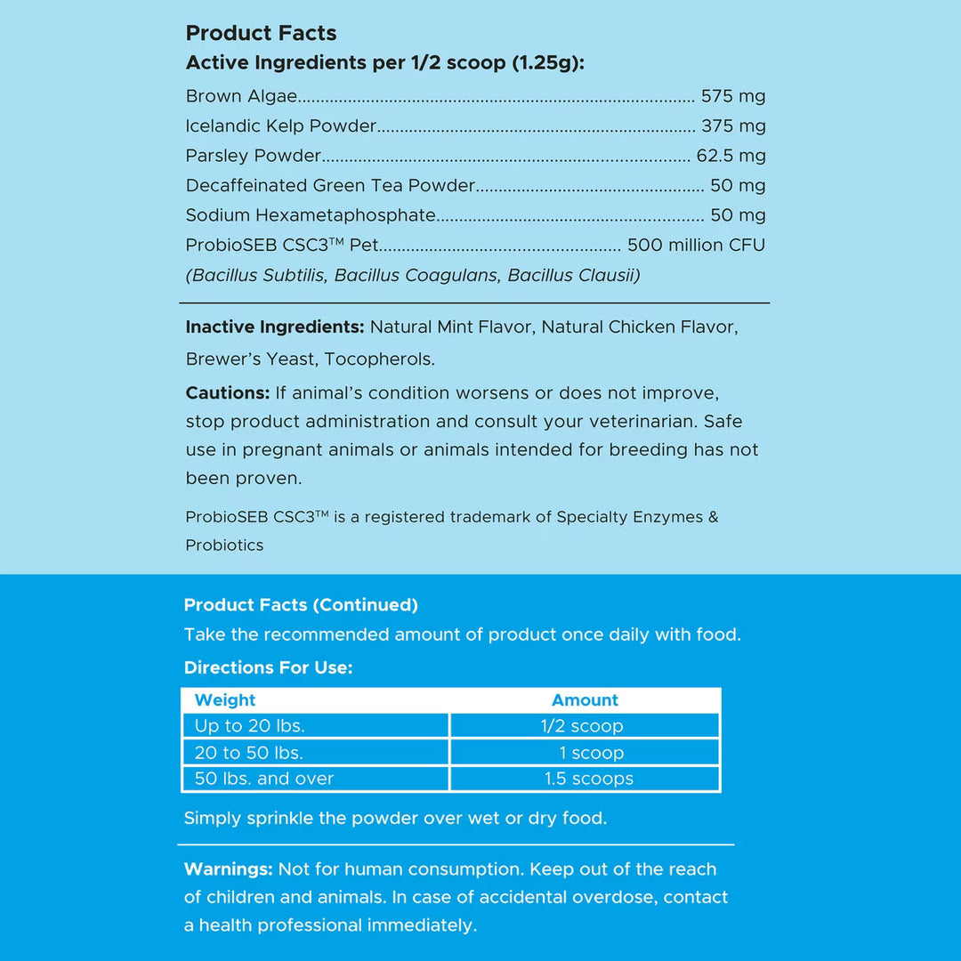 Chew + Heal Advanced Dental Support Powder with 6 Active Ingredients Dental Supplement for Dogs