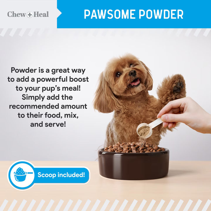 Chew + Heal Advanced Dental Support Powder with 6 Active Ingredients Dental Supplement for Dogs