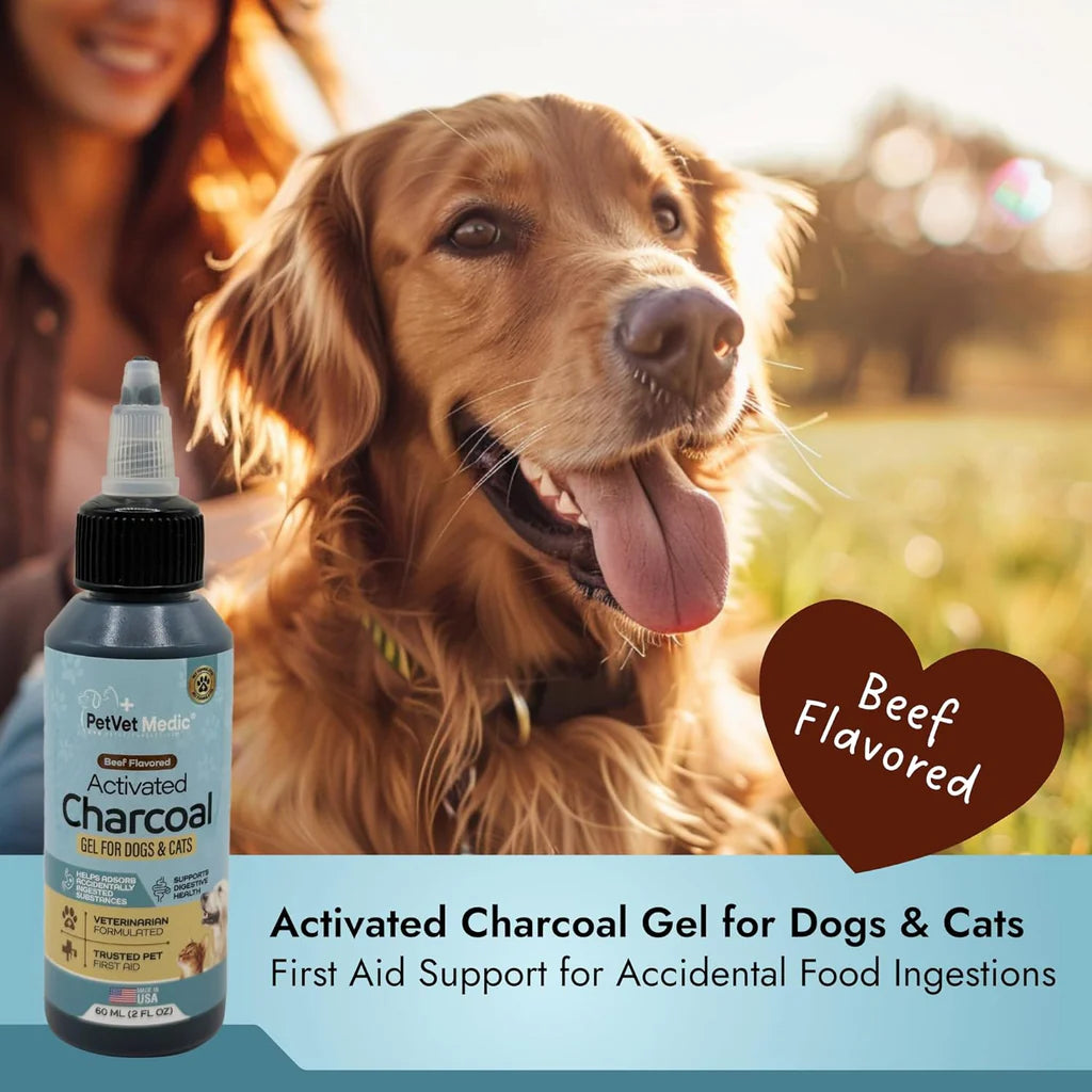 Pet Vet Activated Charcoal Gel for Dogs & Cats (60 mL)
