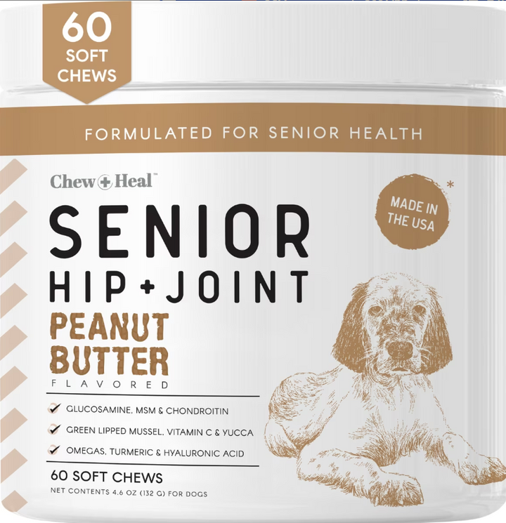 Hip & Joint Mobility Peanut Butter Flavored Soft Chew Senior Dog Supplement