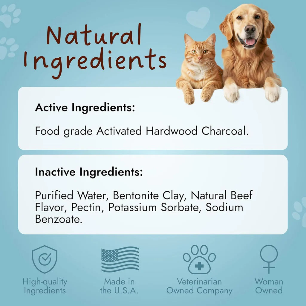 Pet Vet Activated Charcoal Gel for Dogs & Cats (60 mL)