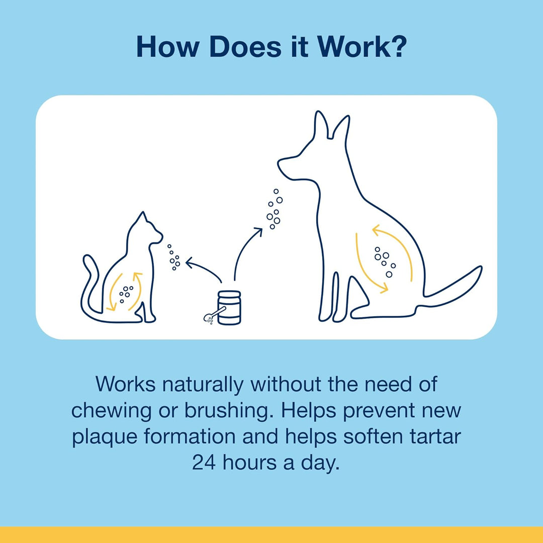 ProDen PlaqueOff Powder for Pets - Cat & Dog Breath Freshener - Plaque & Tartar Remover for Pet Oral Care