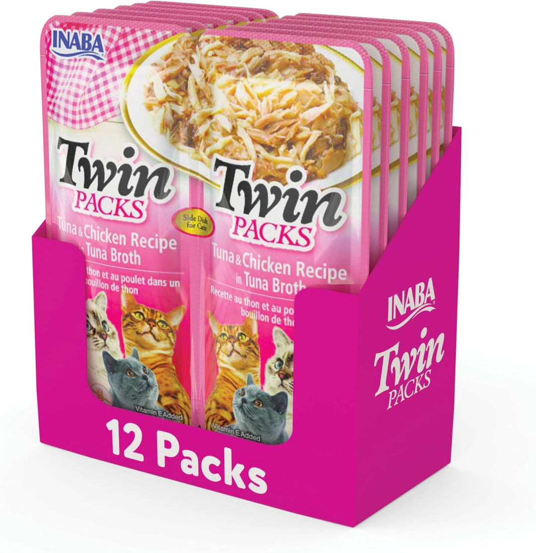 INABA Twin Packs Cat Treats, Tuna & Chicken in Broth