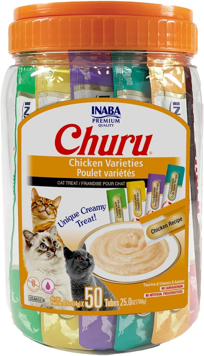 Inaba Churu Chicken Variety Pack Cat Treats - 50X14g