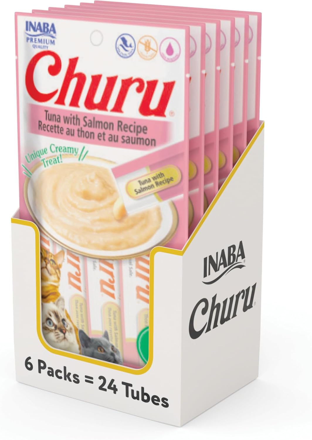 INABA Churu Tuna with Salmon Recipe Lickable Creamy Purée Cat Treats