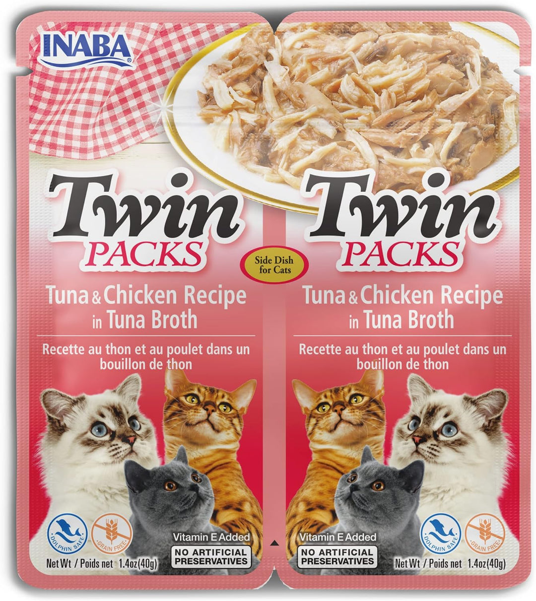INABA Twin Packs Cat Treats, Tuna & Chicken in Broth