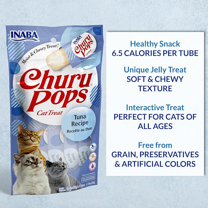 INABA Churu Pops Cat Treats, Moist & Chewy Creamy Treats