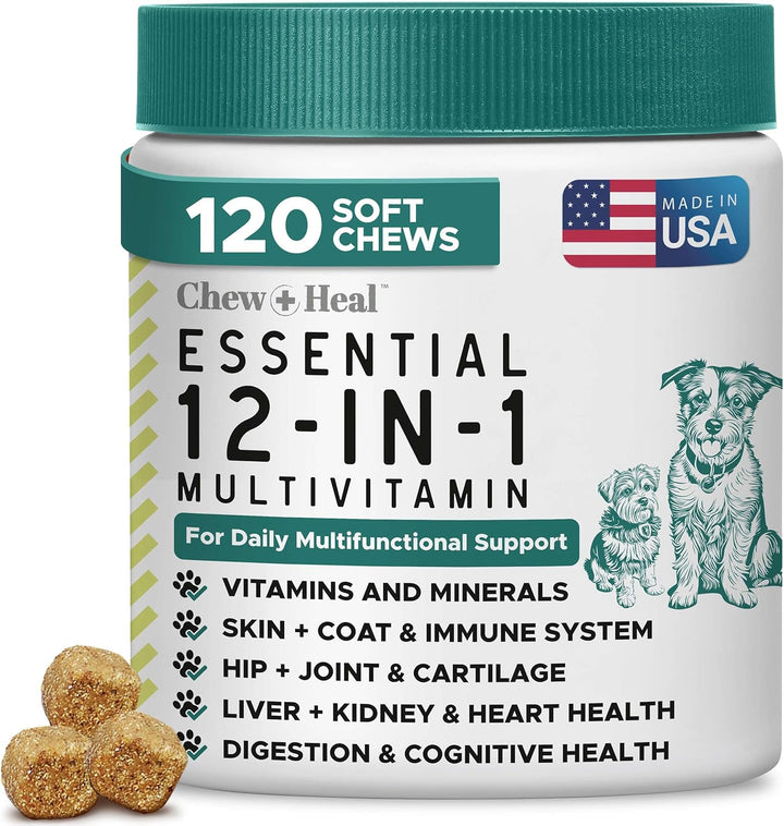 Chew + Heal Essential 12-in-1 Multivitamin Soft Chews for Dogs
