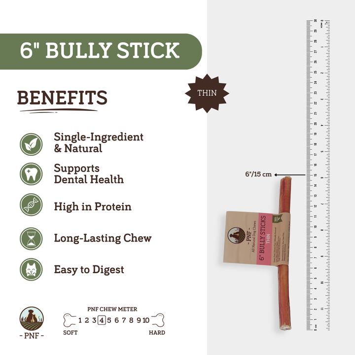 6" Bully Stick Thin