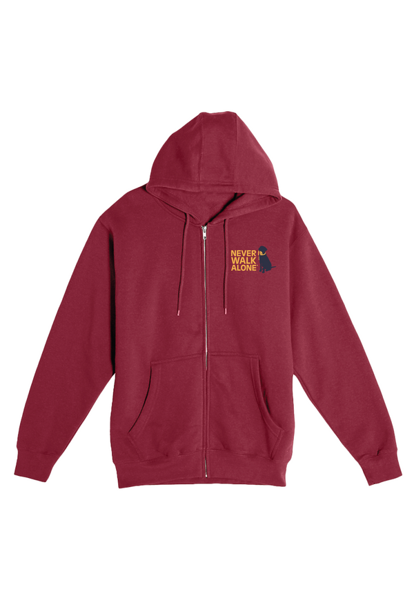 Zip Hoodie: Never Walk Alone (Maroon)