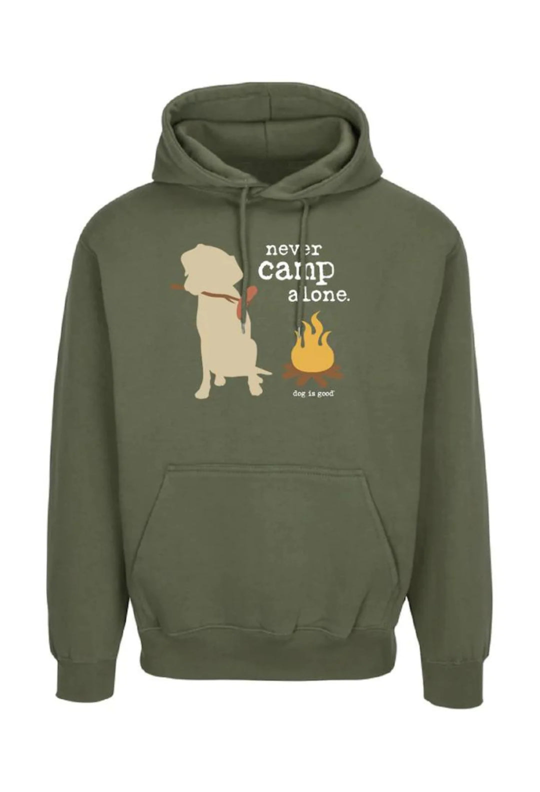 Hoodie: Never Camp Alone (Green)