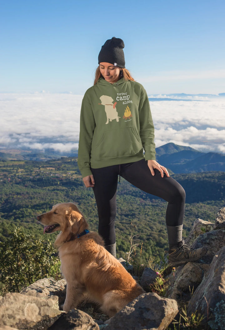 Hoodie: Never Camp Alone (Green)