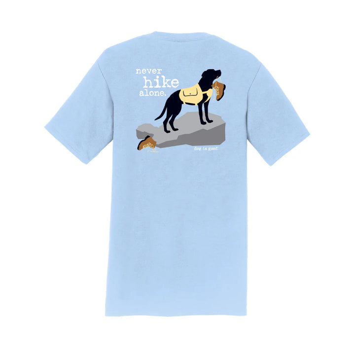 T-shirt: Never Hike Alone (Light Blue)