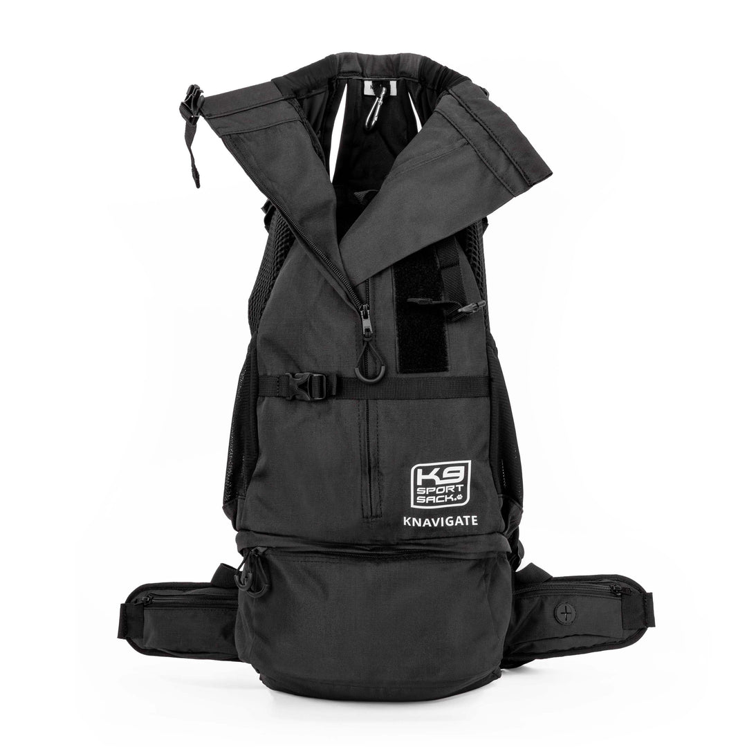 Knavigate - Advanced Dog Carrier with Internal Frame & Hip Belt, Black
